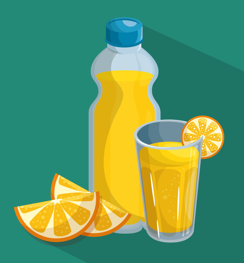 抽象矢量新鲜橙汁设计插图