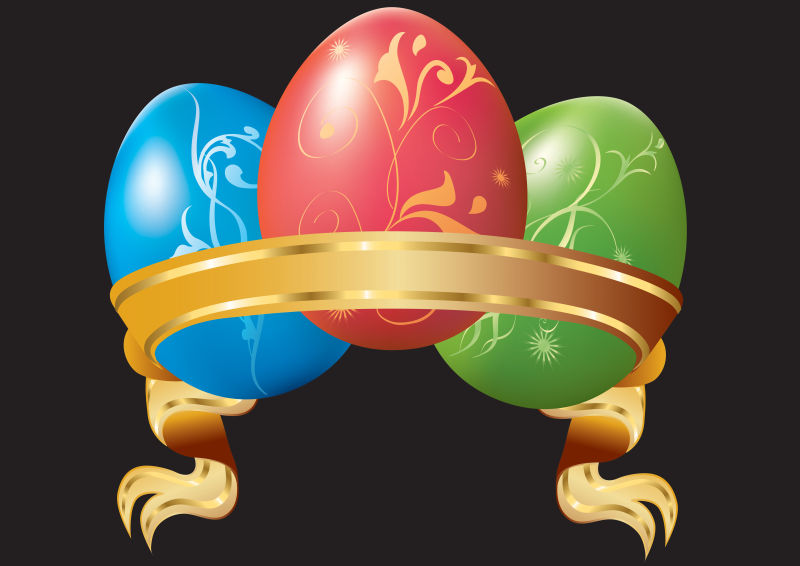 精美的复活节彩蛋矢量插图设计