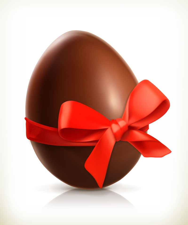 巧克力复活节彩蛋矢量插图
