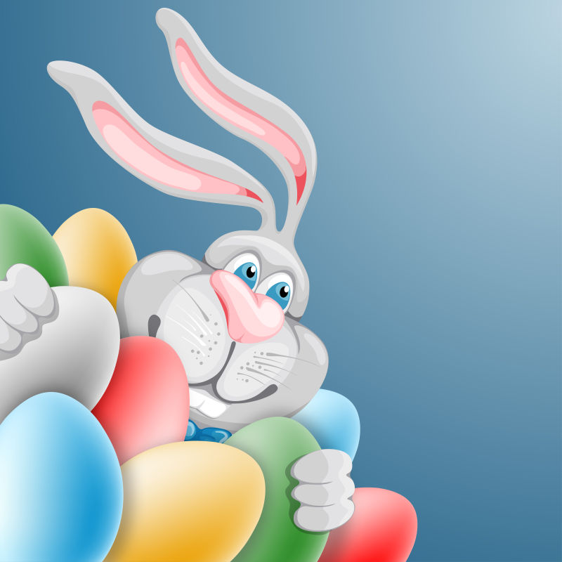 创意矢量现代复活节主题的兔子插图