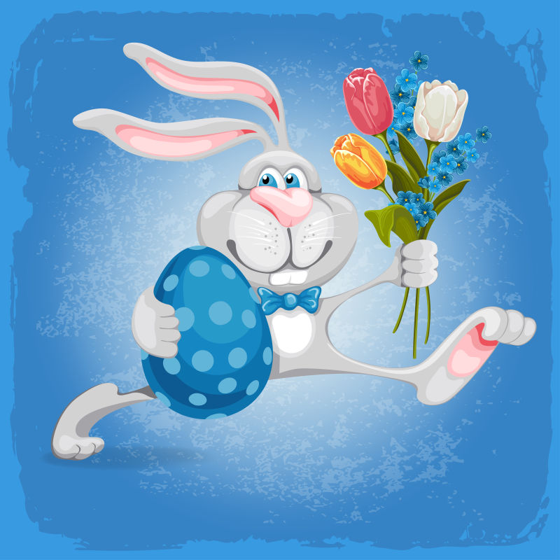 抽象矢量复活节兔子插图