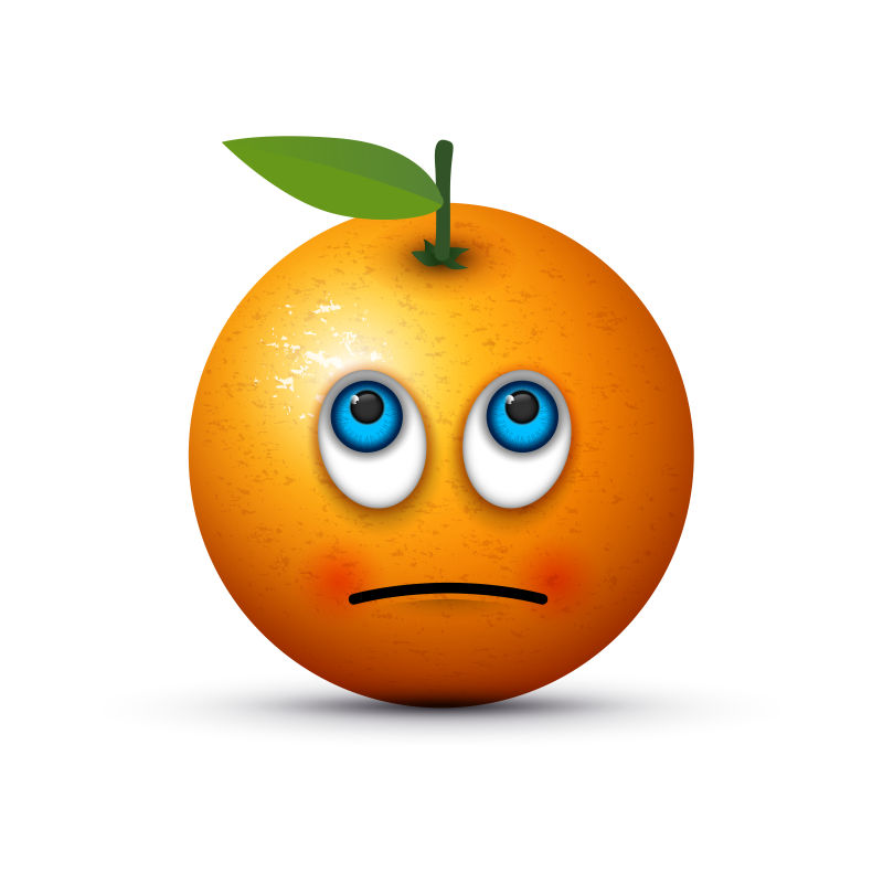 抽象矢量悲伤的橘子图标设计