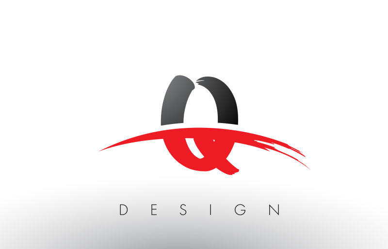 黑红色创意字母Q标志矢量设计
