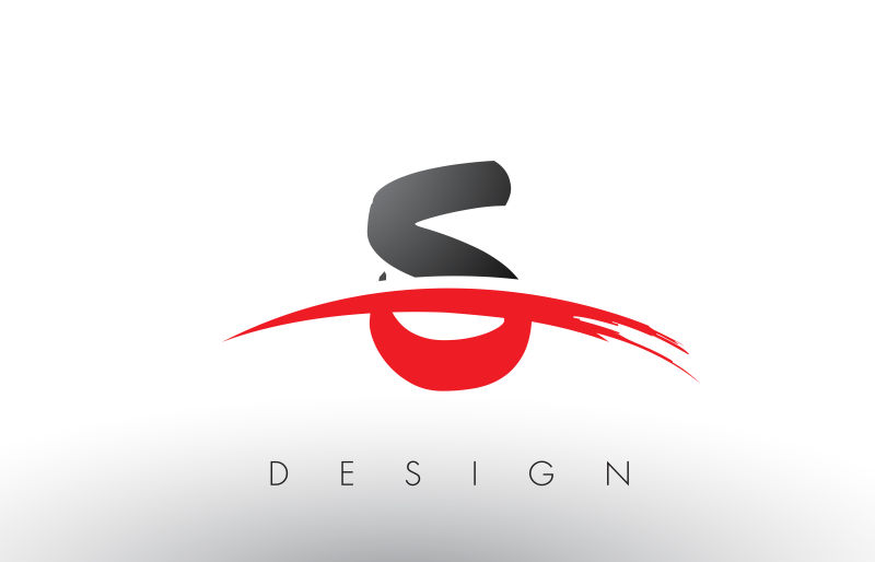 黑红色创意字母S标志矢量设计