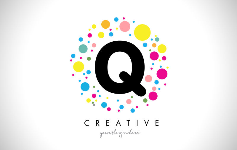 矢量彩色气泡元素的字母q标志设计