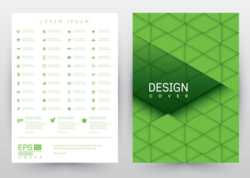绿色的几何图案宣传册矢量设计