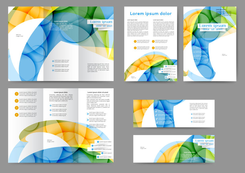 创意矢量彩色几何抽象宣传单设计