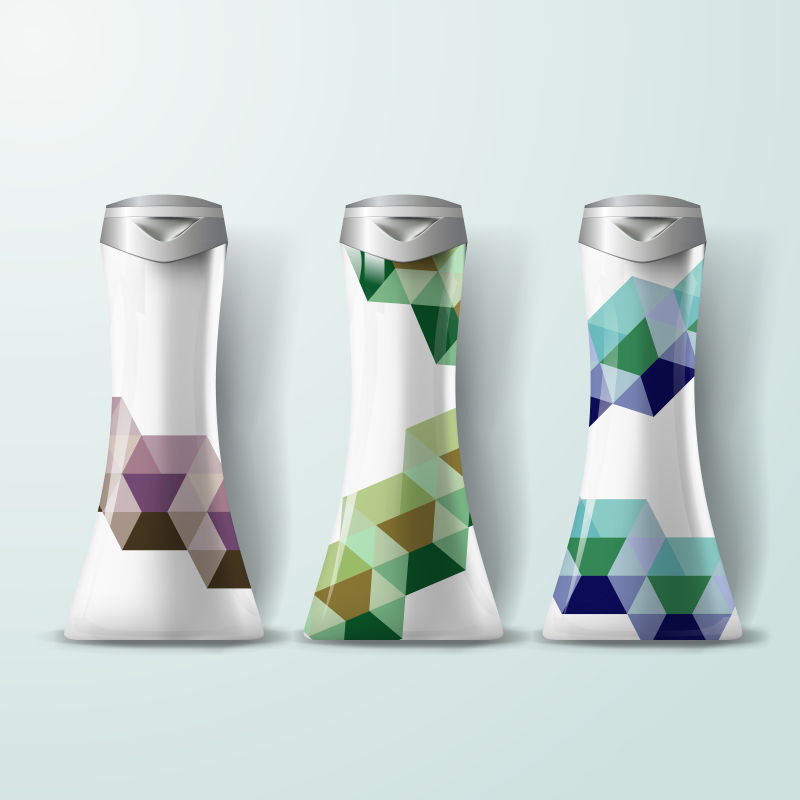 抽象矢量几何风格的瓶子设计
