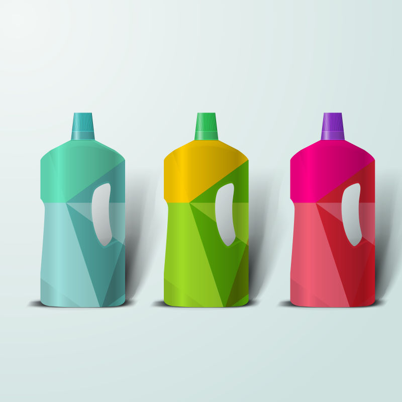 创意矢量几何风格的包装瓶设计