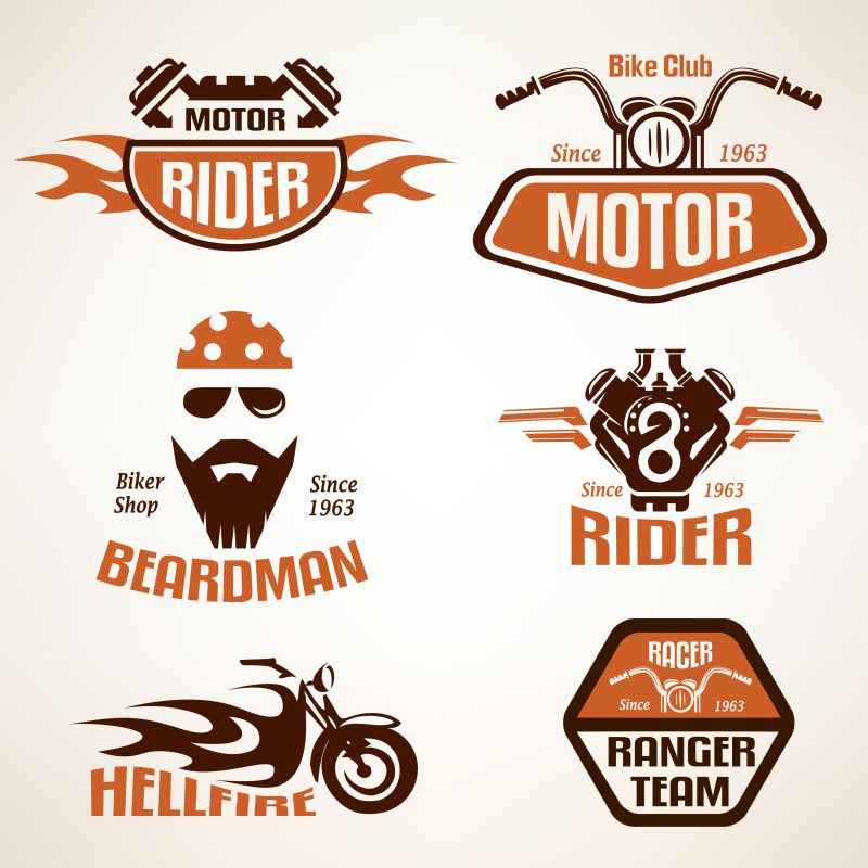 矢量现代摩托车标志创意设计