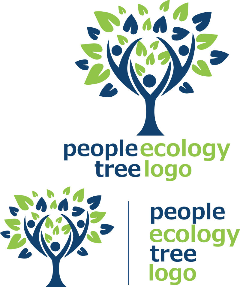 抽象矢量现代生态树主题的标志设计