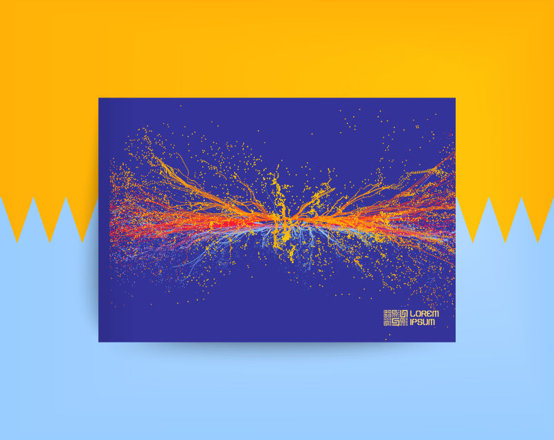 抽象矢量彩色流动粒子波设计元素背景