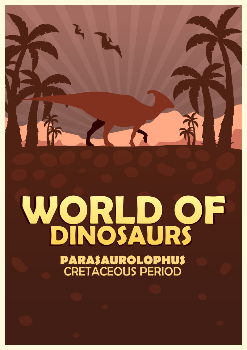 矢量史前的恐龙海报设计