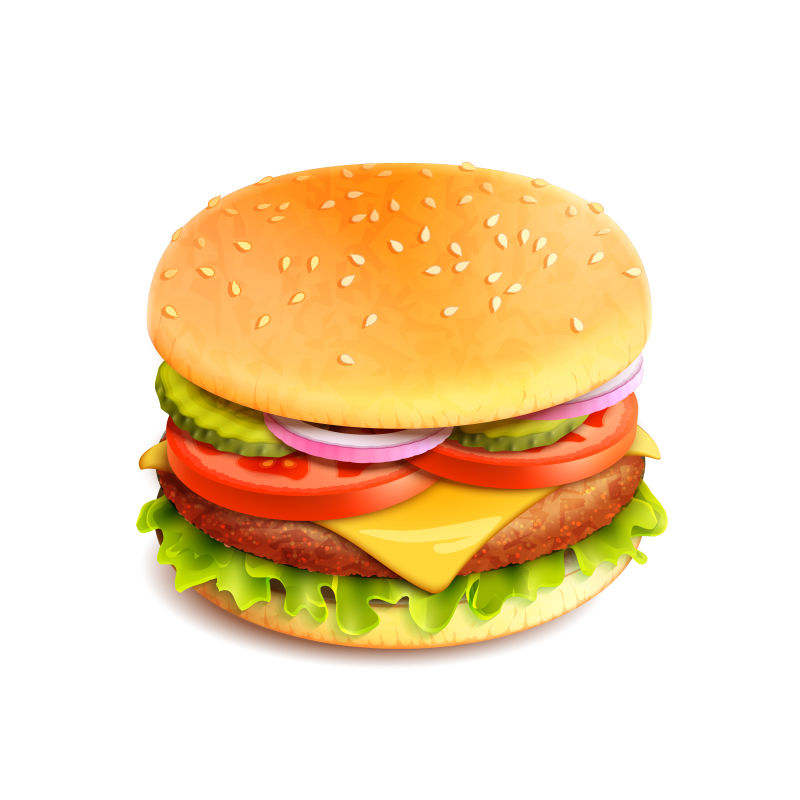 牛肉汉堡插图矢量设计