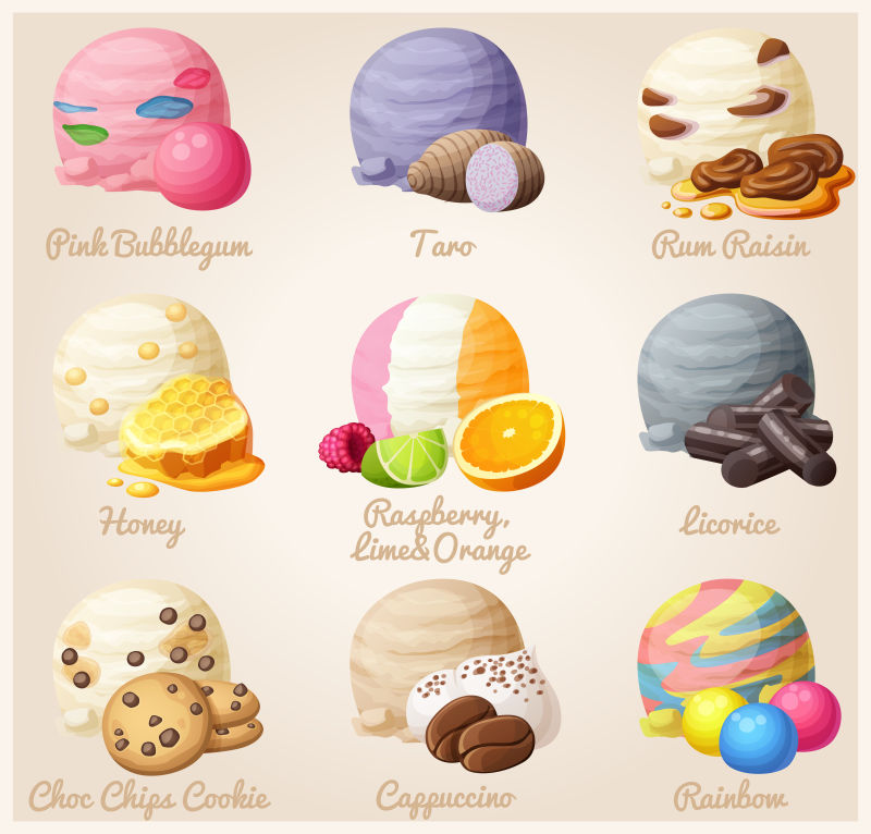 抽象矢量彩色冰淇淋设计