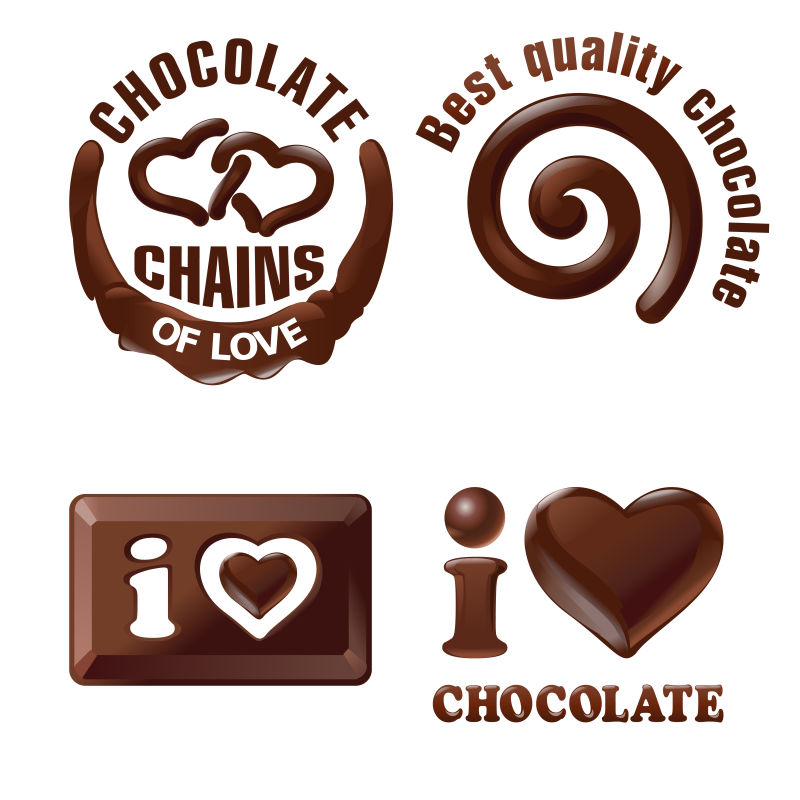 创意矢量巧克力元素的创意标志