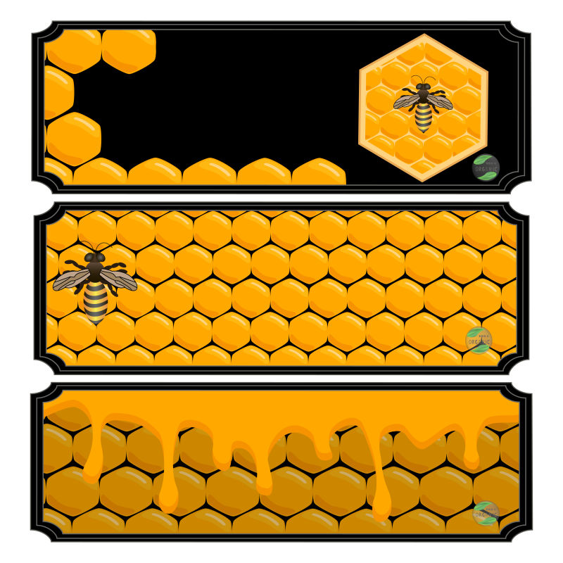 创意矢量蜂巢元素的平面海报设计