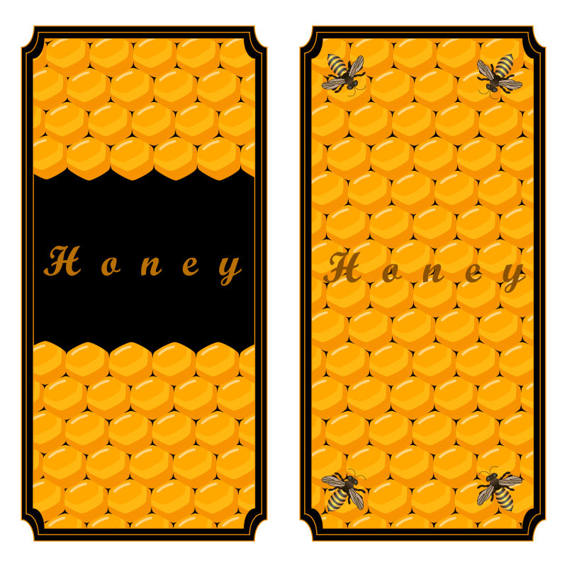 矢量蜂蜜主题的平面海报设计