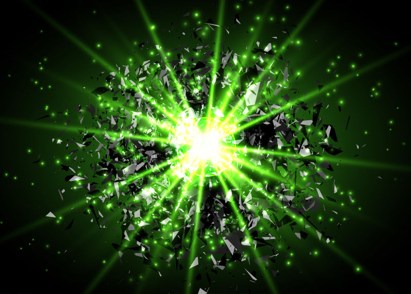 矢量绿色爆炸抽象背景