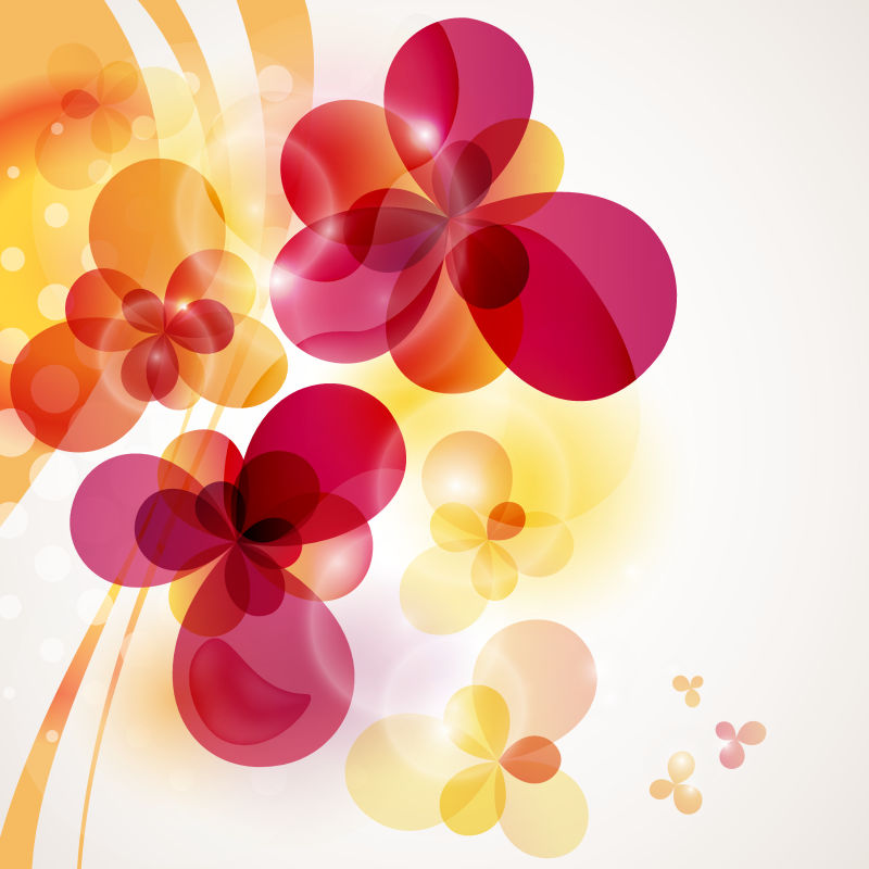 矢量现代抽象彩色花卉元素背景