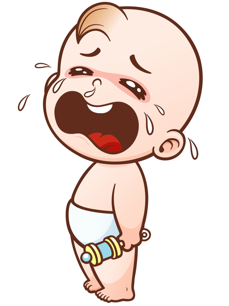 矢量哭泣的婴儿