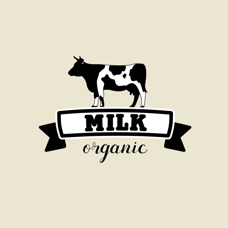 创意矢量现代牛奶标志设计