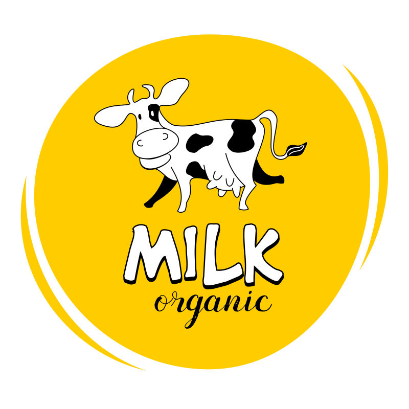 创意矢量牛奶元素标志设计
