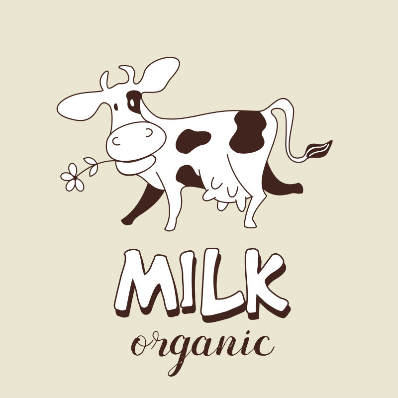 创意矢量矢量牛奶主题的设计插图