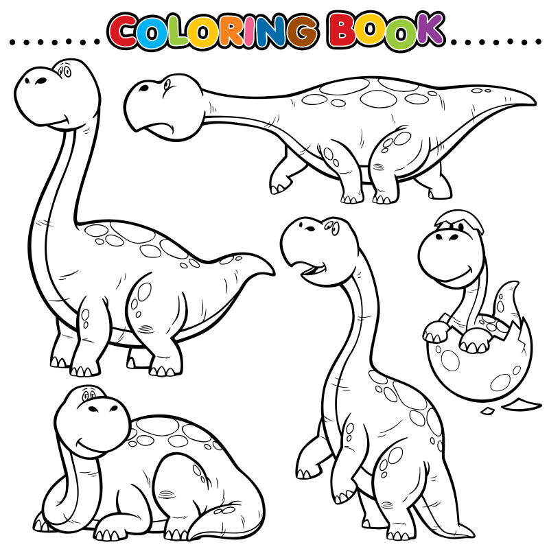创意矢量卡通恐龙设计元素插图