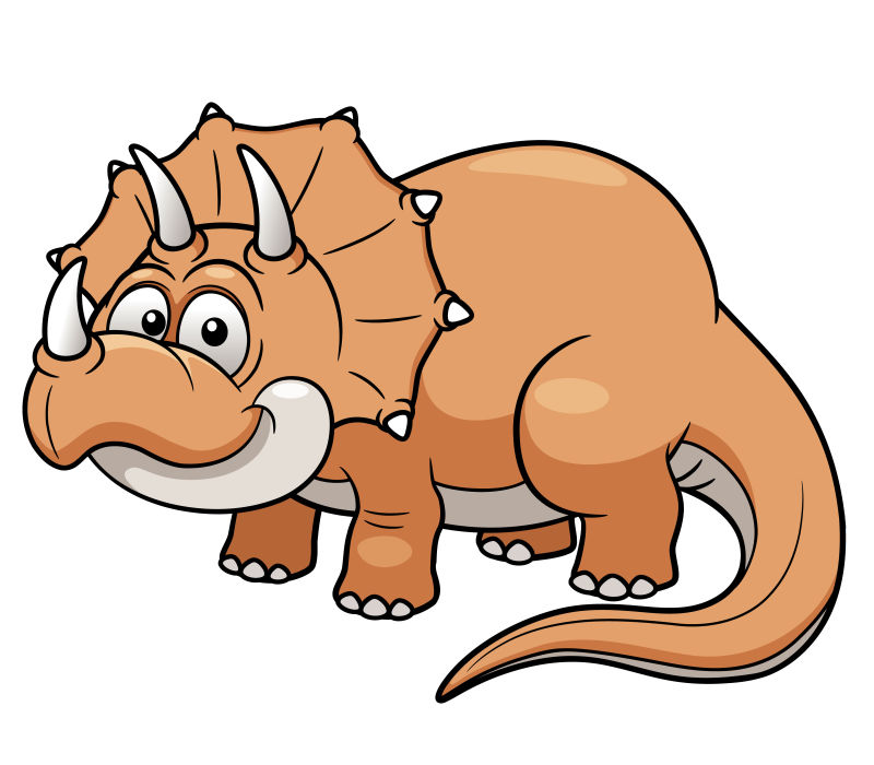 创意矢量可爱的棕色恐龙插图
