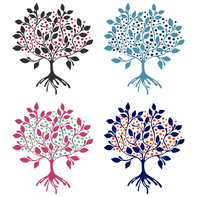 创意矢量彩色树木设计元素