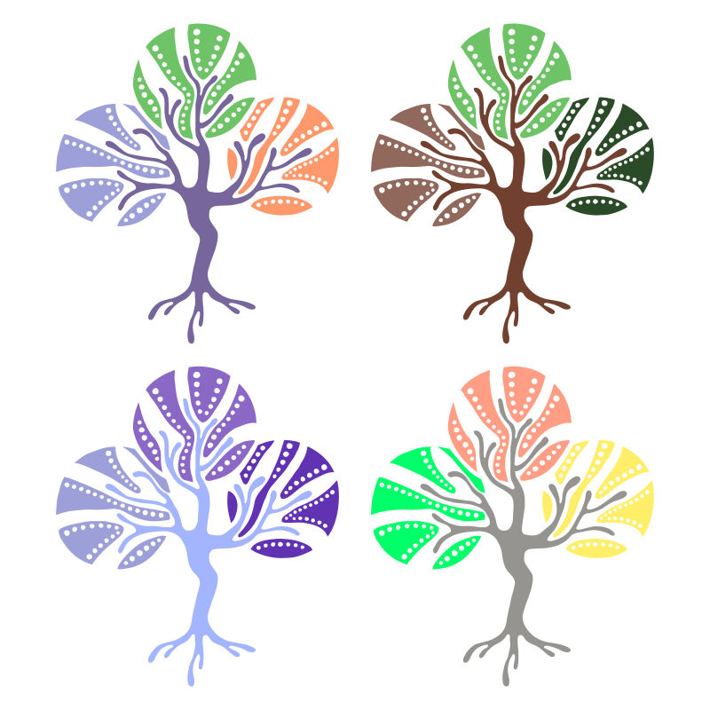 抽象矢量彩色树木设计