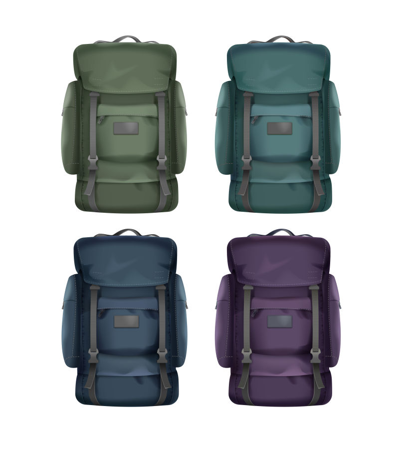创意矢量彩色旅行背包设计