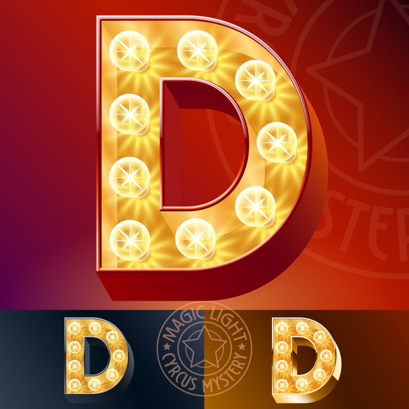 抽象矢量闪亮字母d设计