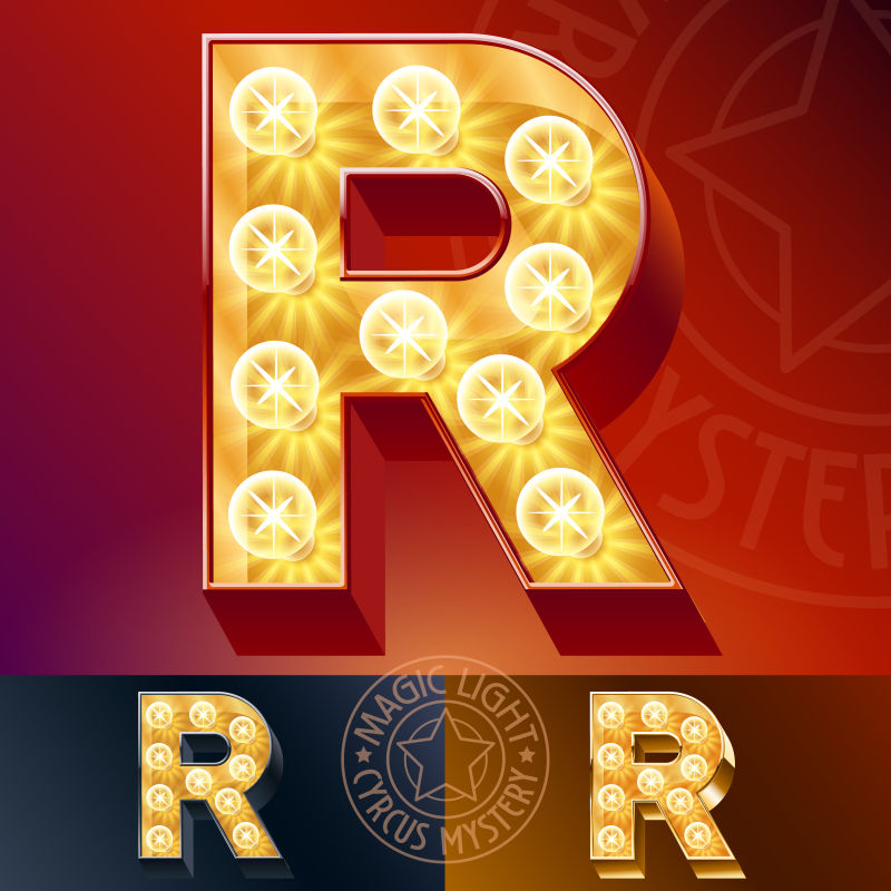 抽象矢量闪亮字母r设计