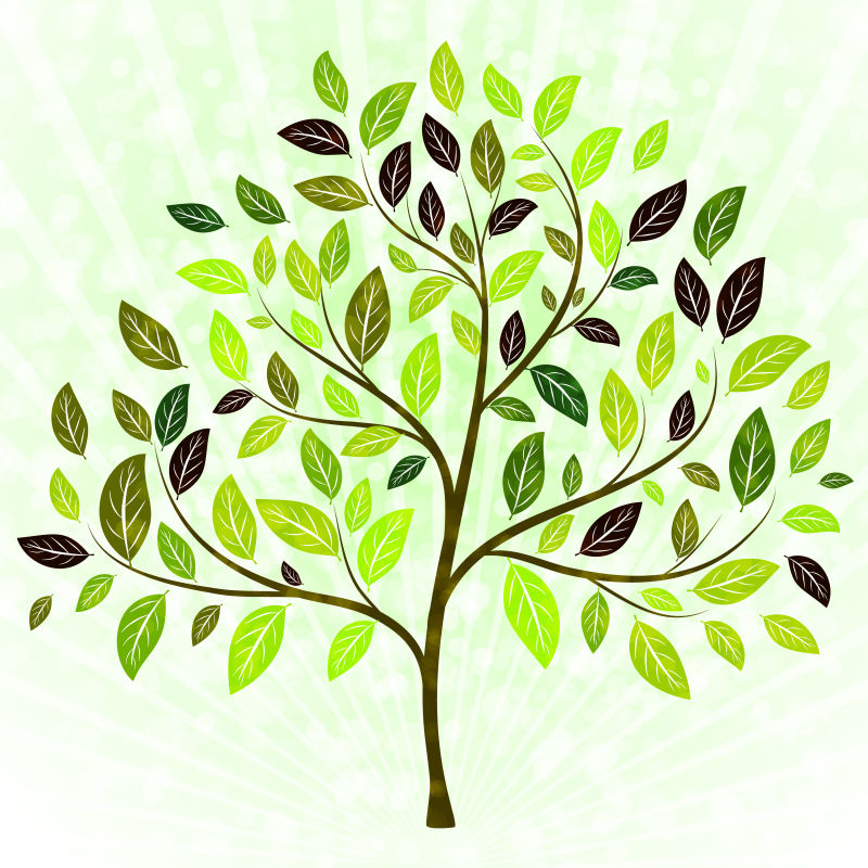 创意的绿色树木插图矢量设计