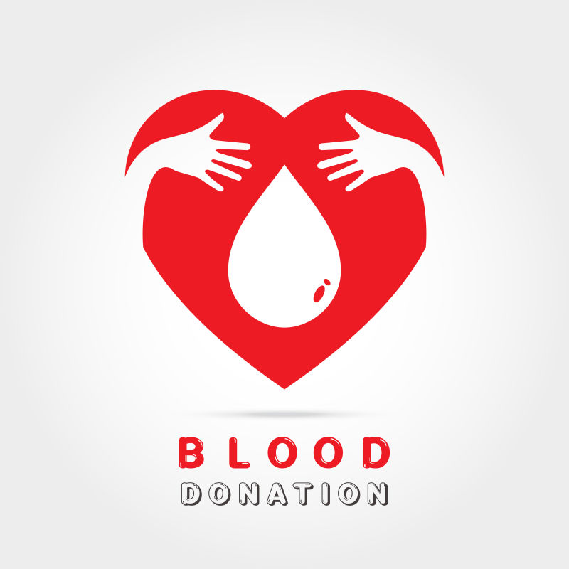 创意矢量献血主题的平面标志设计