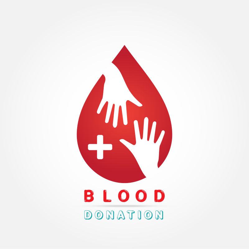 矢量献血主题的平面图标设计