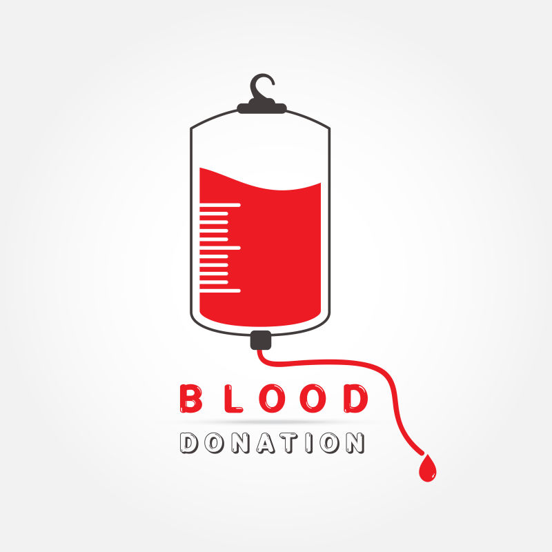 抽象矢量献血元素的标志设计