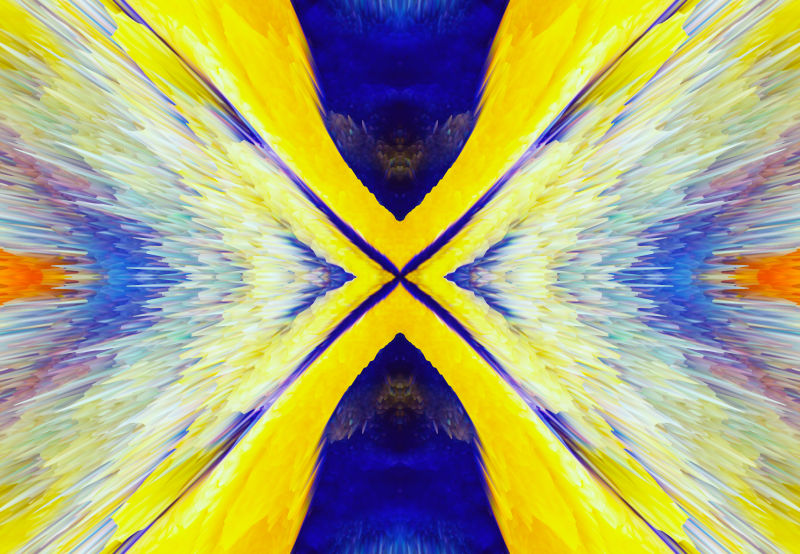 创意黄色蓝色爆炸波形艺术背景