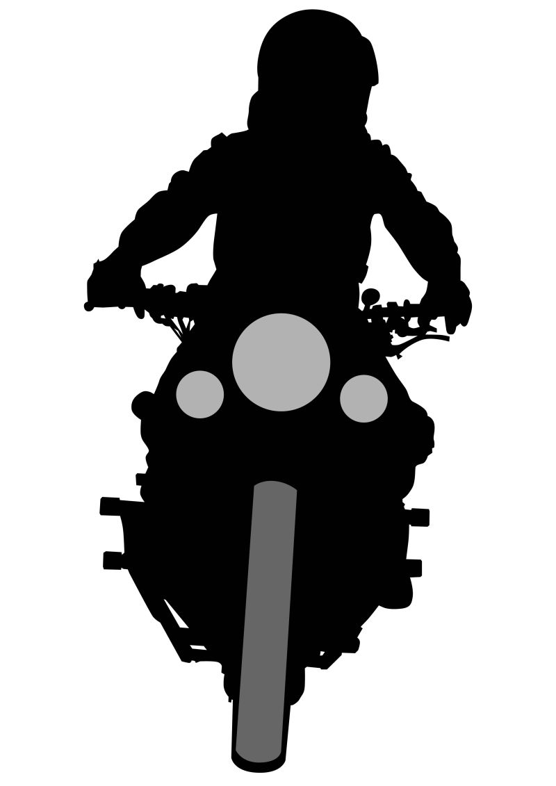 抽象骑摩托车的人剪影插图