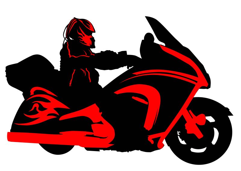 骑摩托车的人抽象现代插图
