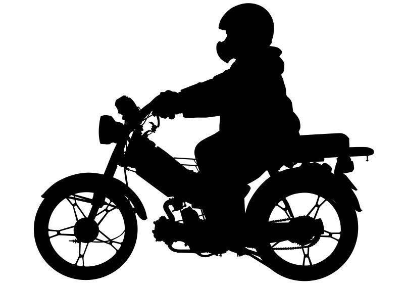 现代摩托车骑手剪影插图