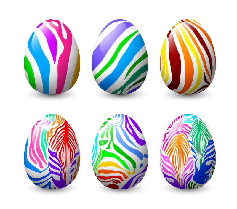 抽象矢量彩绘复活节彩蛋设计