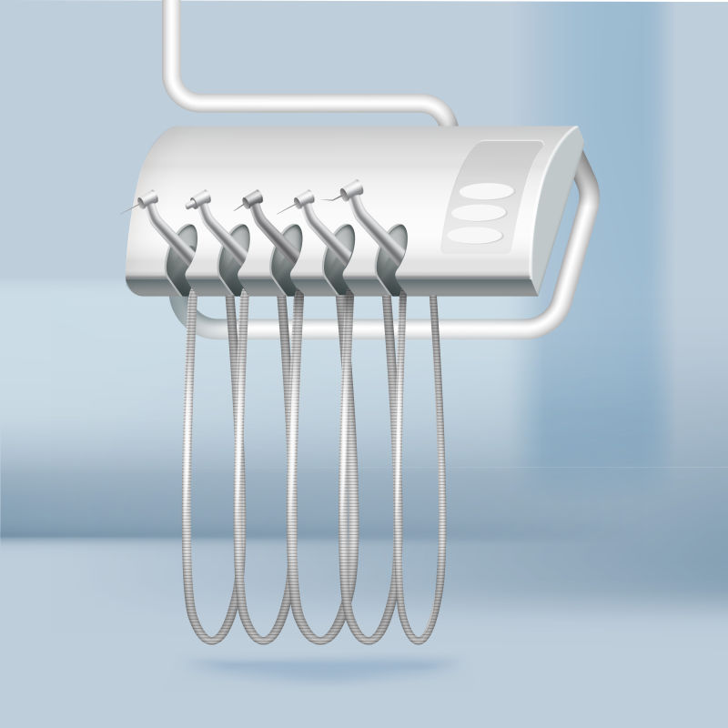 抽象矢量现代专业牙钻工具设计插图