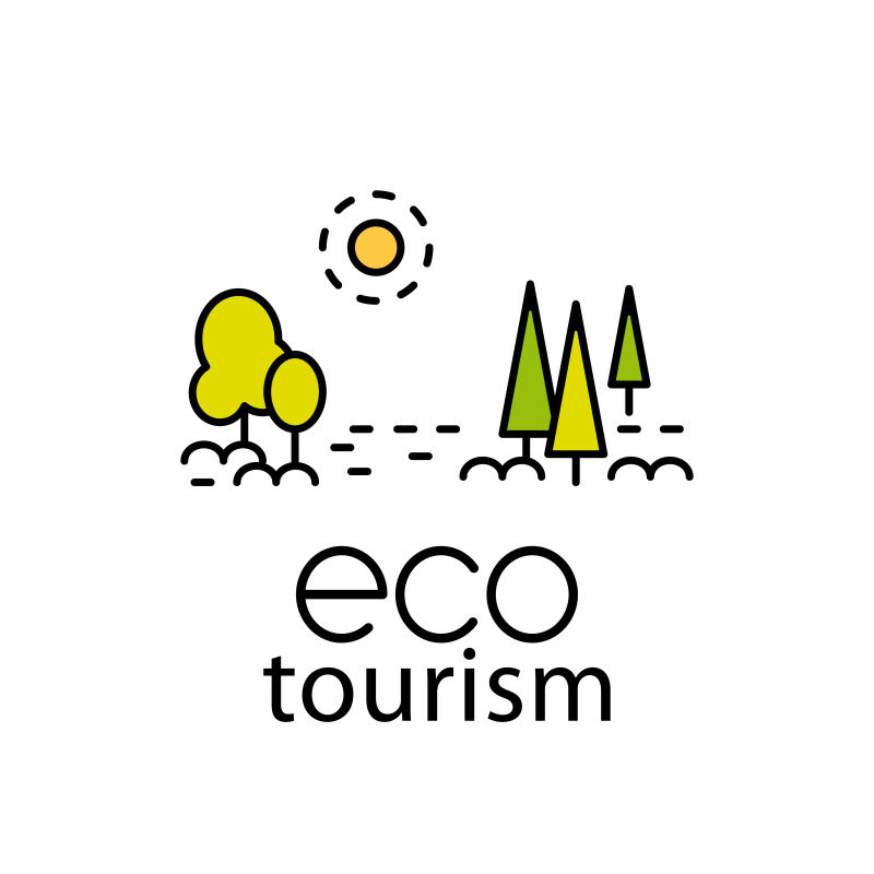 创意矢量生态旅游设计插图