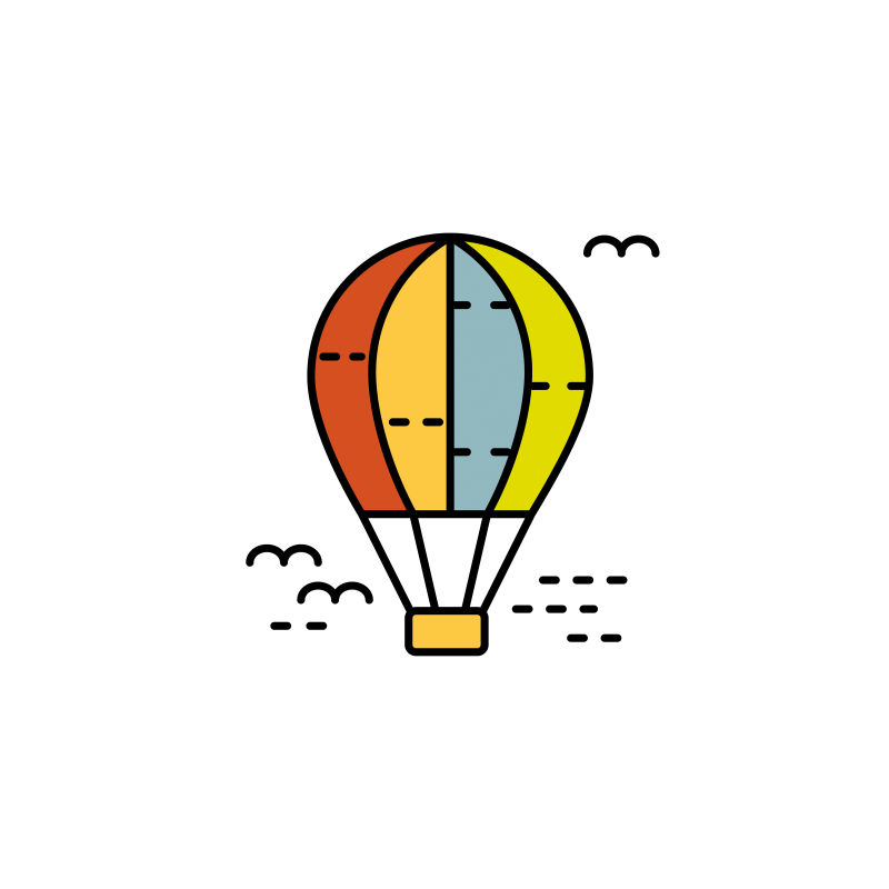 抽象矢量彩色热气球插图设计