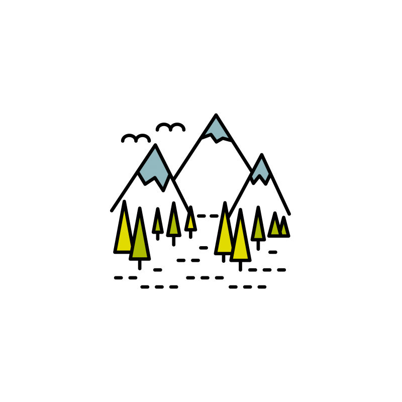 抽象矢量户外雪山插图设计