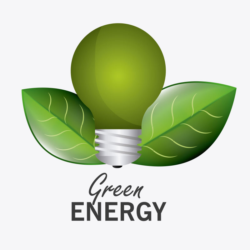 创意矢量绿色生态能源图标设计