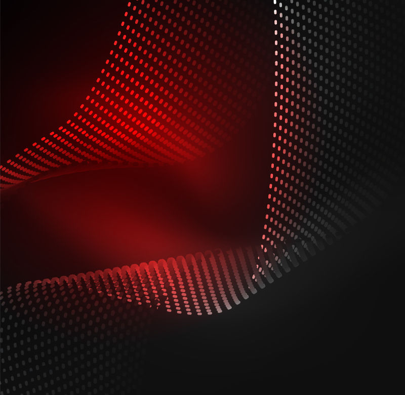 创意矢量现代红色发光粒子波元素背景设计